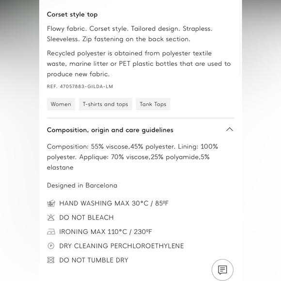 NWT MANGO Corset style top SIZE S - Picture 7 of 9